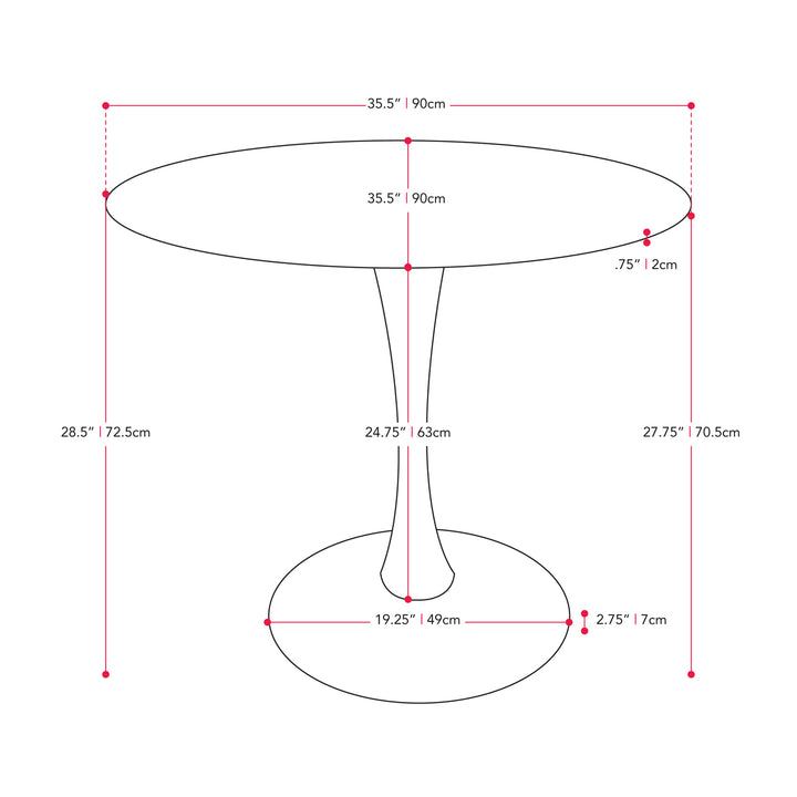 CorLiving Round Marbled Bistro Table 35" Image 3