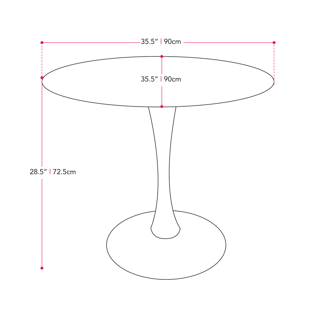 CorLiving Round Marbled Bistro Table 35" Image 4