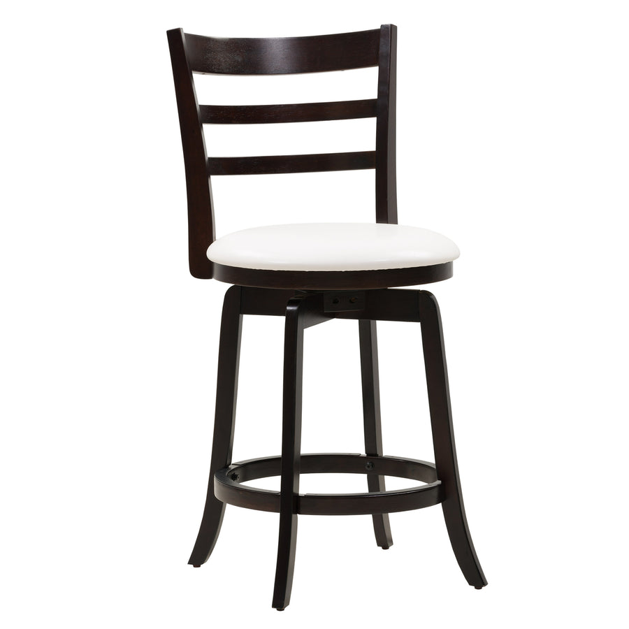 CorLiving Woodgrove Counter Height Wood Bar Stool with 3-Slat Backrest Image 1