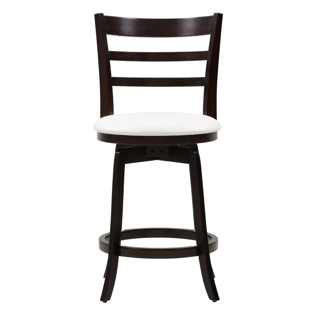 CorLiving Woodgrove Counter Height Wood Bar Stool with 3-Slat Backrest Image 2