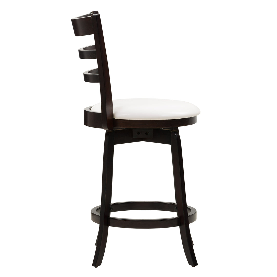 CorLiving Woodgrove Counter Height Wood Bar Stool with 3-Slat Backrest Image 3