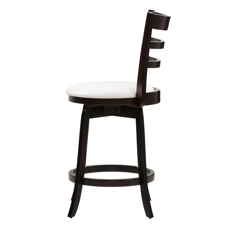 CorLiving Woodgrove Counter Height Wood Bar Stool with 3-Slat Backrest Image 5