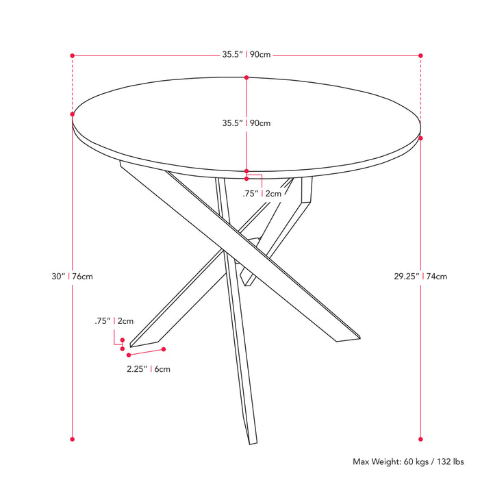 CorLiving Lennox Iron Leg Trestle Dining Image 5