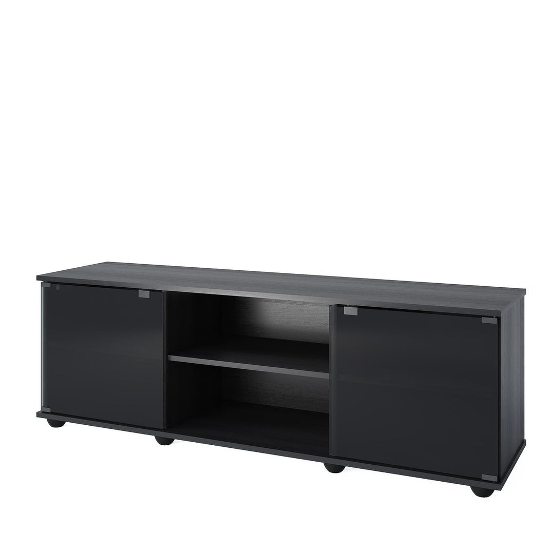 CorLiving Holland Ravenwood Black Wooden TV Stand, for TVs up to 75" Image 1