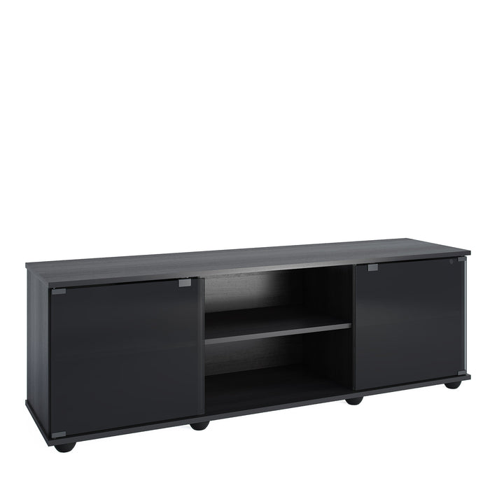 CorLiving Holland Ravenwood Black Wooden TV Stand, for TVs up to 75" Image 2