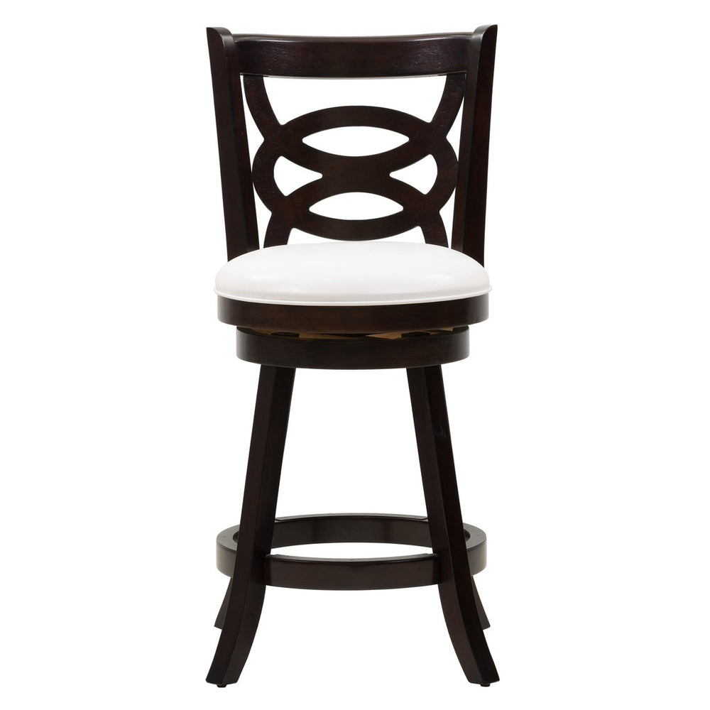 CorLiving Woodgrove Counter Height Wood Bar Stool with Circle Detail, Set of 2 Image 2