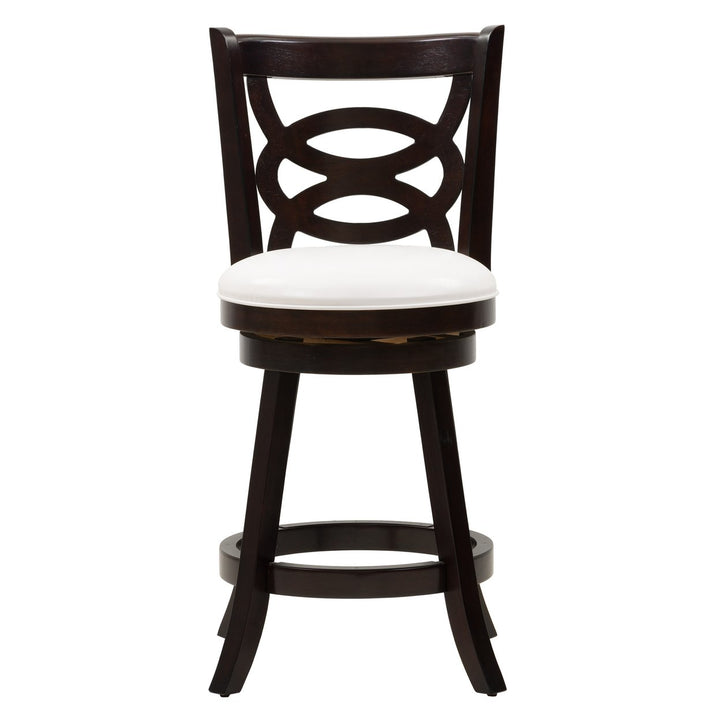 CorLiving Woodgrove Counter Height Wood Bar Stool with Circle Detail, Set of 2 Image 2