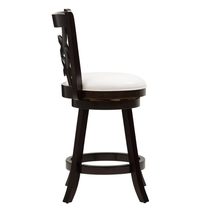 CorLiving Woodgrove Counter Height Wood Bar Stool with Circle Detail, Set of 2 Image 3