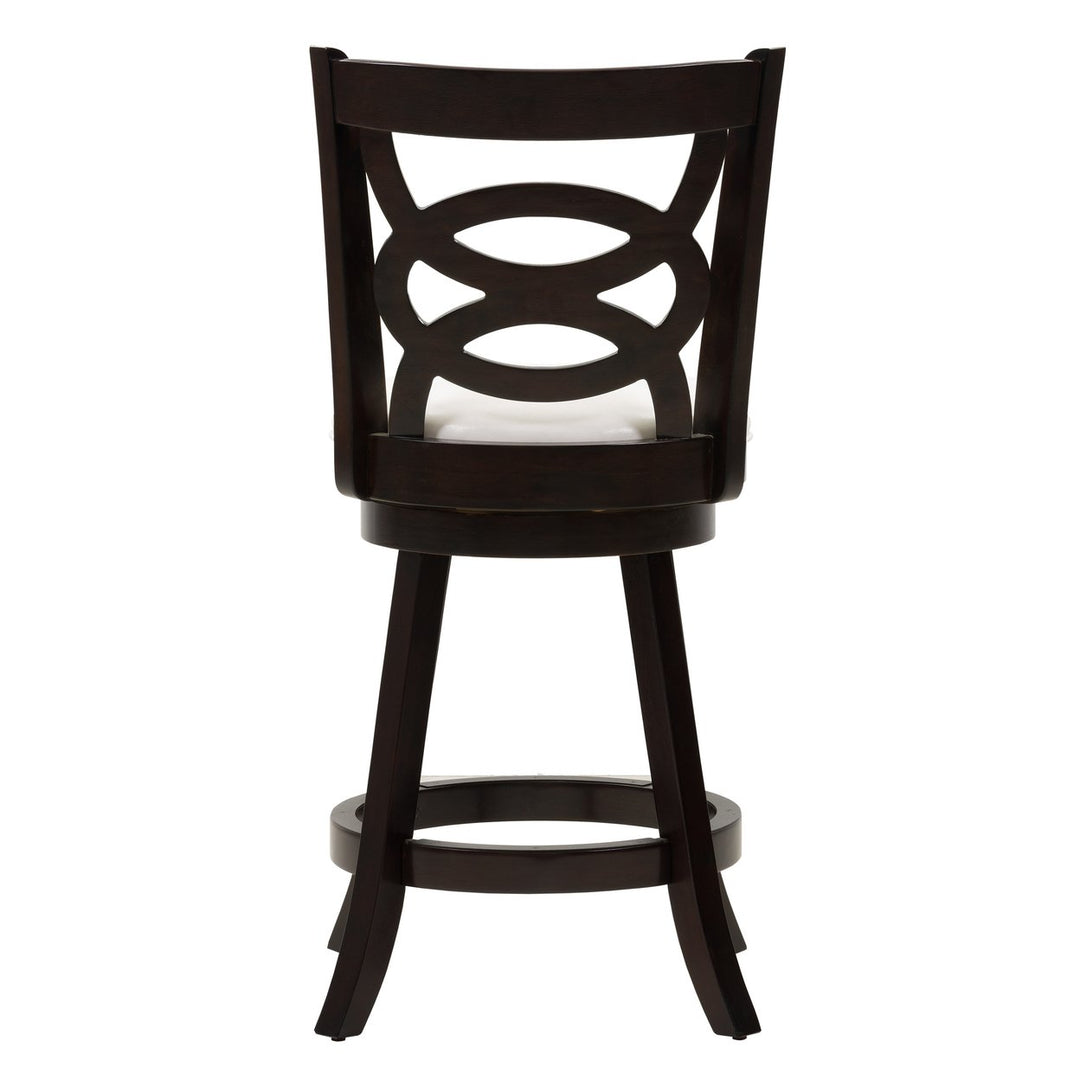 CorLiving Woodgrove Counter Height Wood Bar Stool with Circle Detail, Set of 2 Image 4