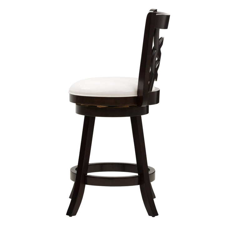 CorLiving Woodgrove Counter Height Wood Bar Stool with Circle Detail, Set of 2 Image 5