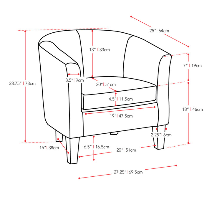 CorLiving Antonio Dark Grey Fabric Tub Chair Image 4