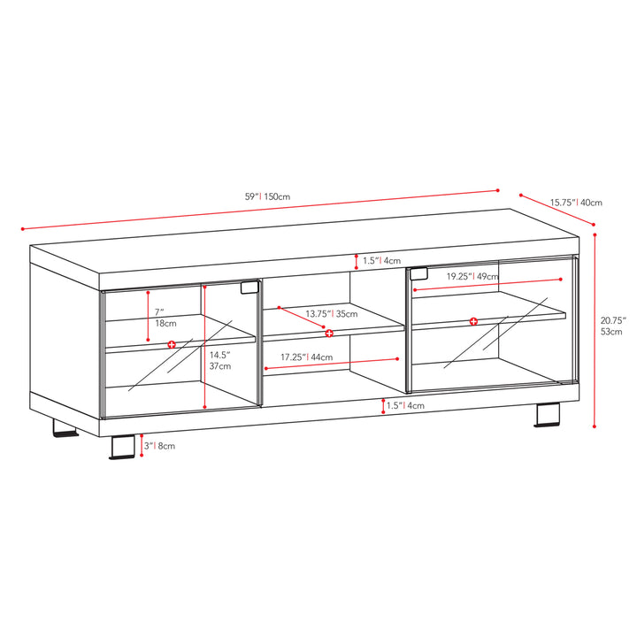 CorLiving Holland Ravenwood Black TV Stand, for TVs up to 75" Image 6