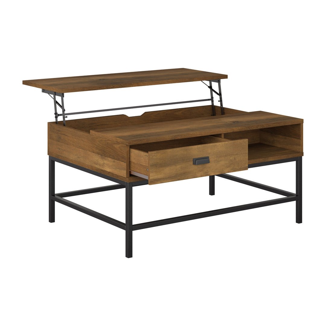 CorLiving Fort Worth Brown Wood Grain Finish Lift Top Coffee Table Image 4