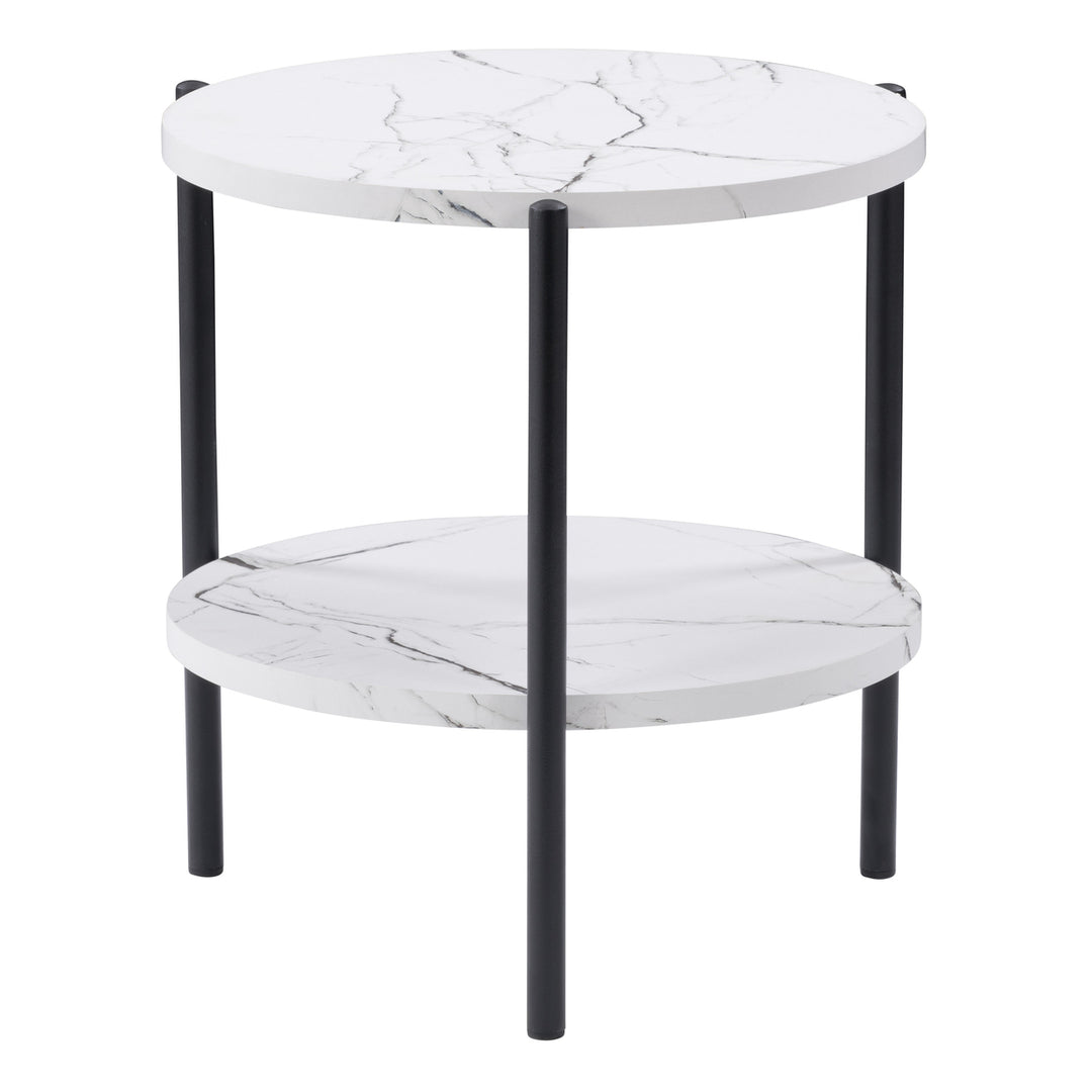 CorLiving Ayla Marbled Effect Two Tiered End Table Image 1