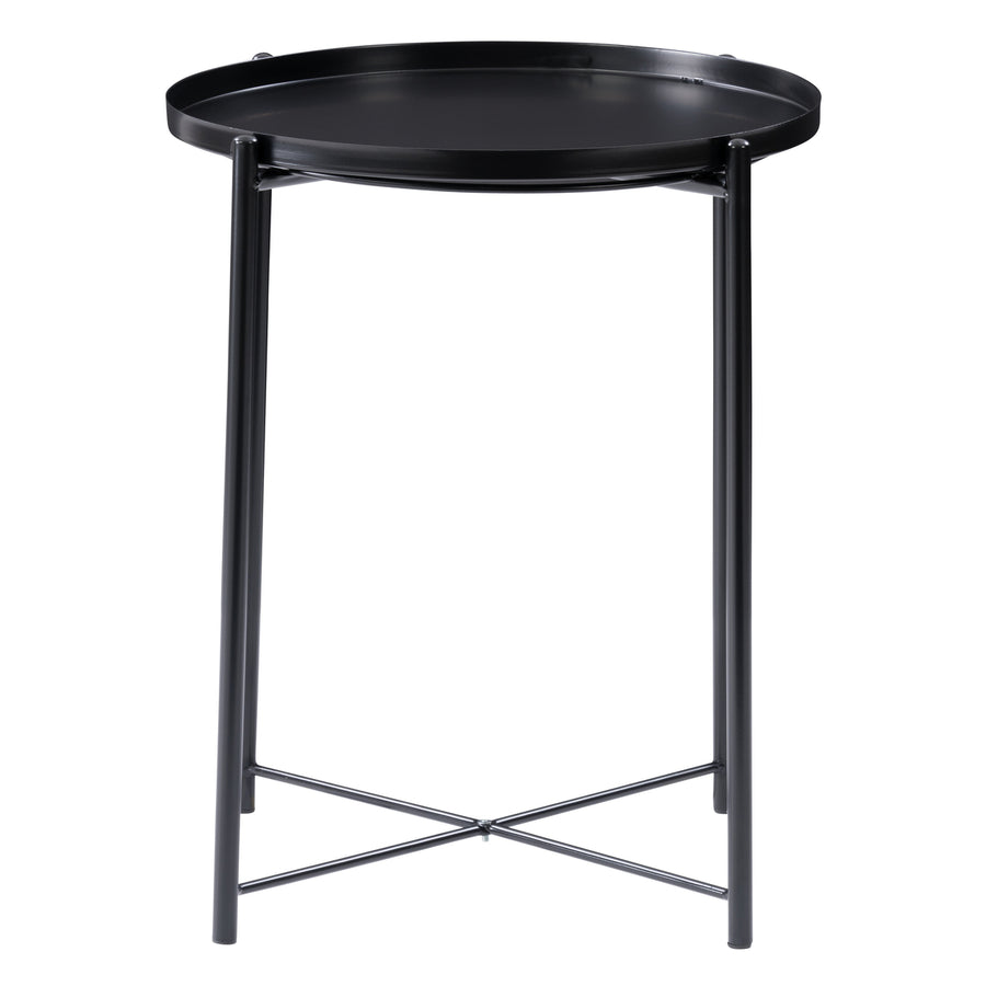 CorLiving Ayla Black Metal End Table With Removable Tray Image 1