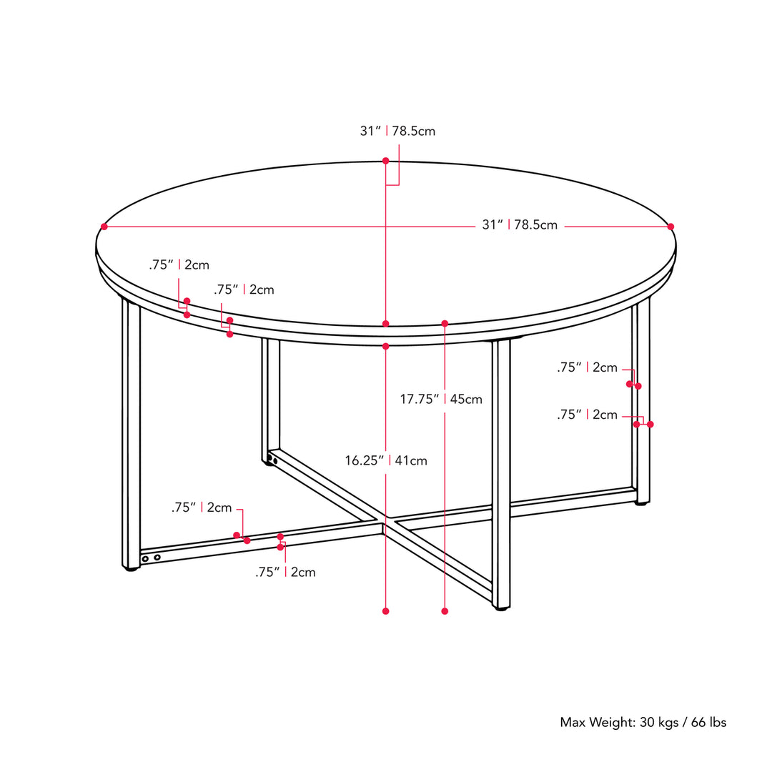 CorLiving Ayla Grey Marbled Effect Coffee Table Image 5