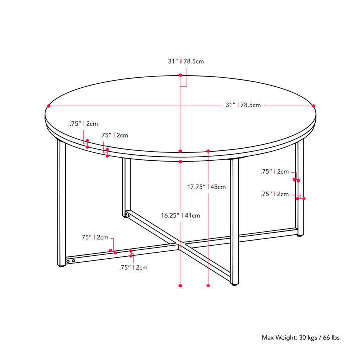 CorLiving Ayla Grey Marbled Effect Coffee Table Image 5