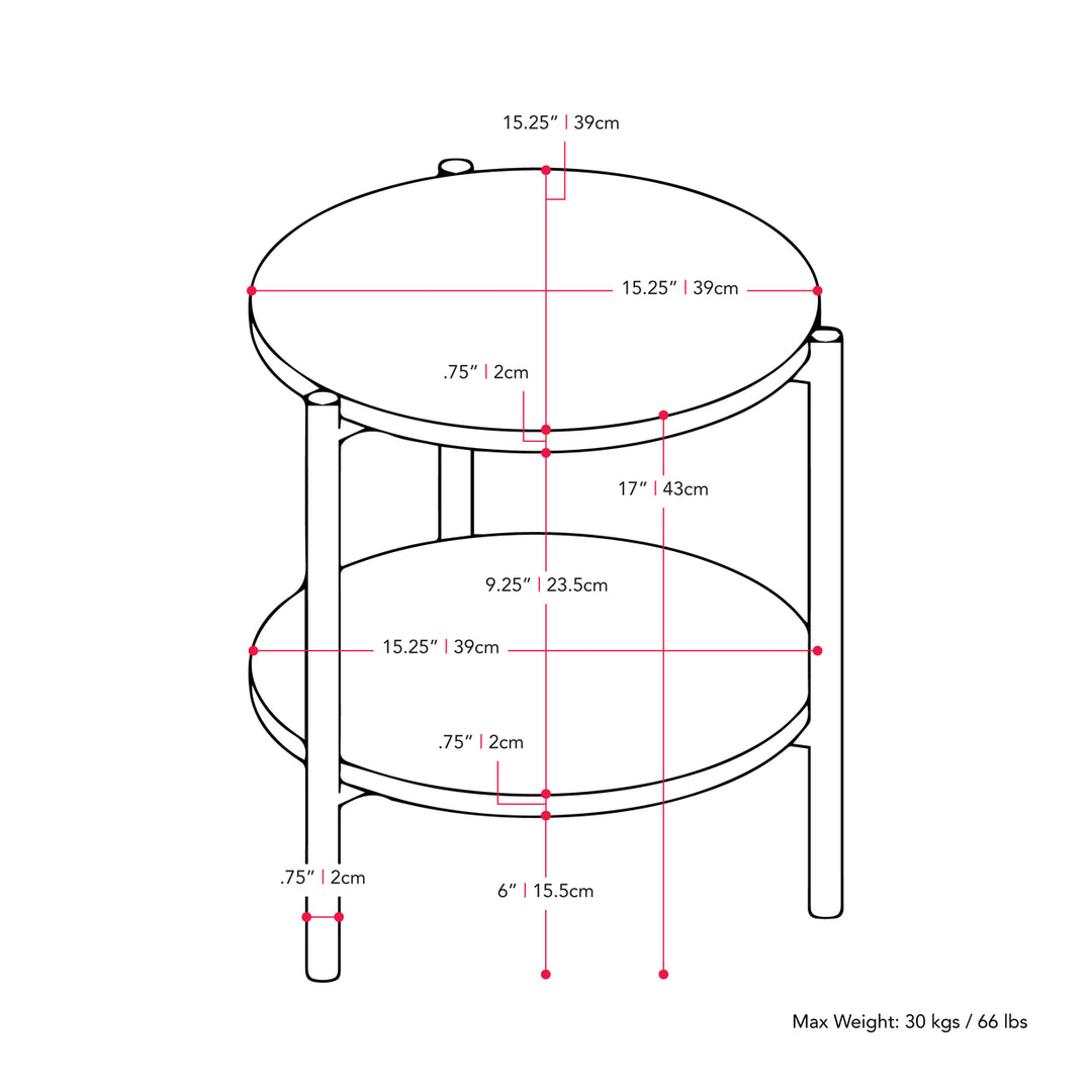 CorLiving Ayla Marbled Effect Two Tiered End Table Image 5