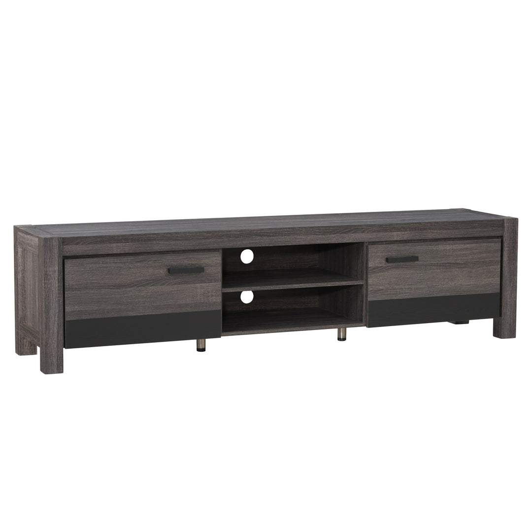 CorLiving Joliet Duotone TV Bench, in Carbon Grey for TVs up to 95" Image 3