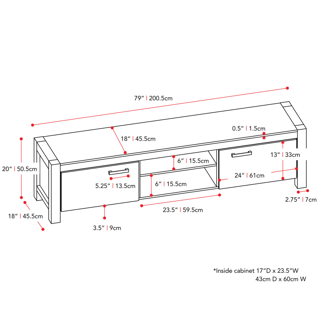 CorLiving Joliet Duotone TV Bench, in Carbon Grey for TVs up to 95" Image 7