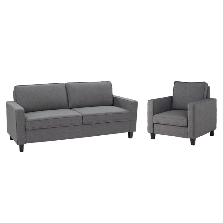 CorLiving Georgia Grey Fabric Three Seater Sofa and Chair Set - 2pcs Image 1