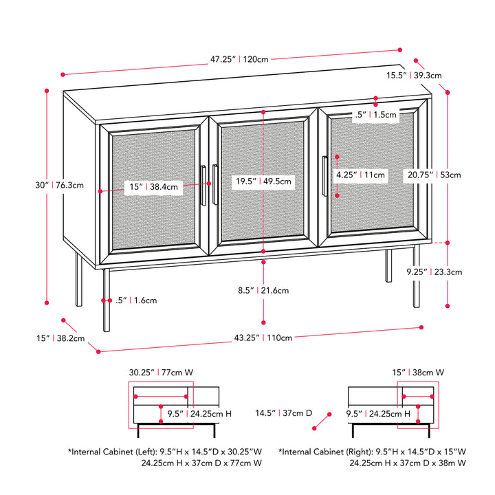 CorLiving Wood Sideboard Buffet Image 10