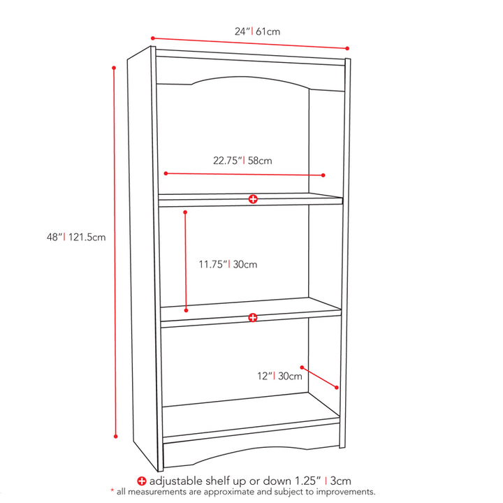 CorLiving Hawthorne 48" Tall Bookcase, in Black Image 3