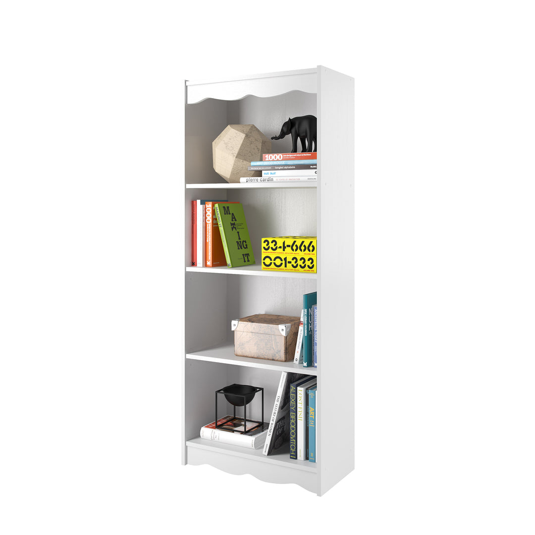 CorLiving Hawthorne 60" Tall Bookcase, in White Image 4