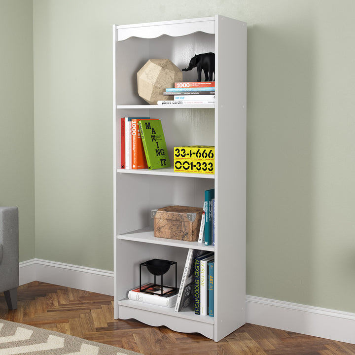 CorLiving Hawthorne 60" Tall Bookcase, in White Image 5