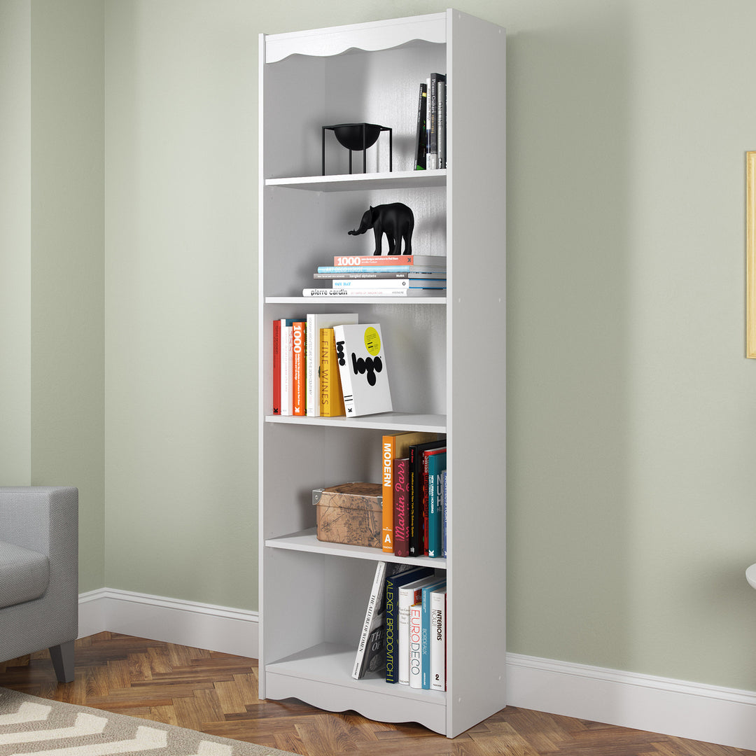 CorLiving Hawthorne 72" Tall Bookcase, in White Image 5