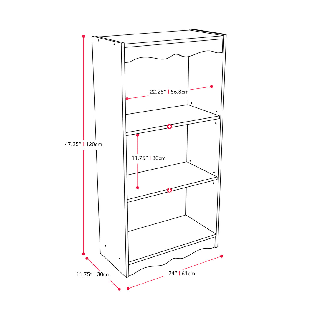 CorLiving Hawthorne 48" Tall Bookcase, in White Image 6