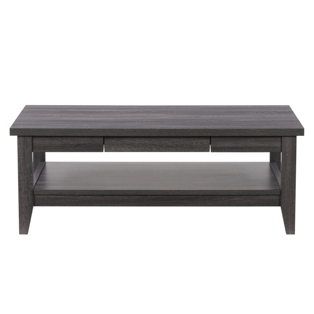 CorLiving Hollywood Dark Grey Coffee Table with Drawers Image 1