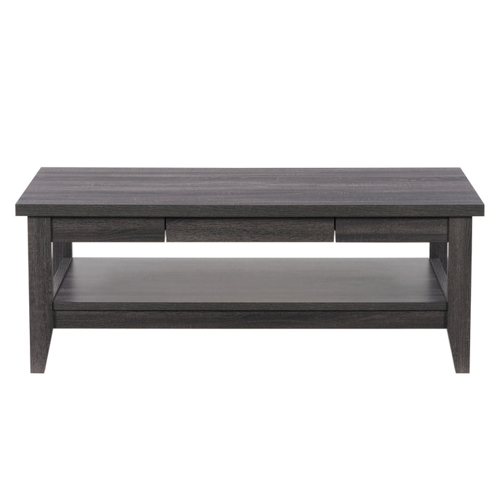 CorLiving Hollywood Dark Grey Coffee Table with Drawers Image 1