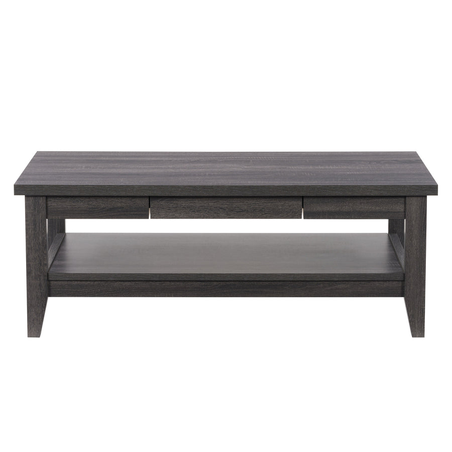 CorLiving Hollywood Dark Grey Coffee Table with Drawers Image 1