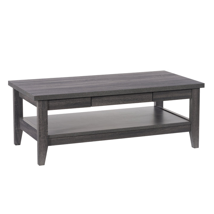 CorLiving Hollywood Dark Grey Coffee Table with Drawers Image 2