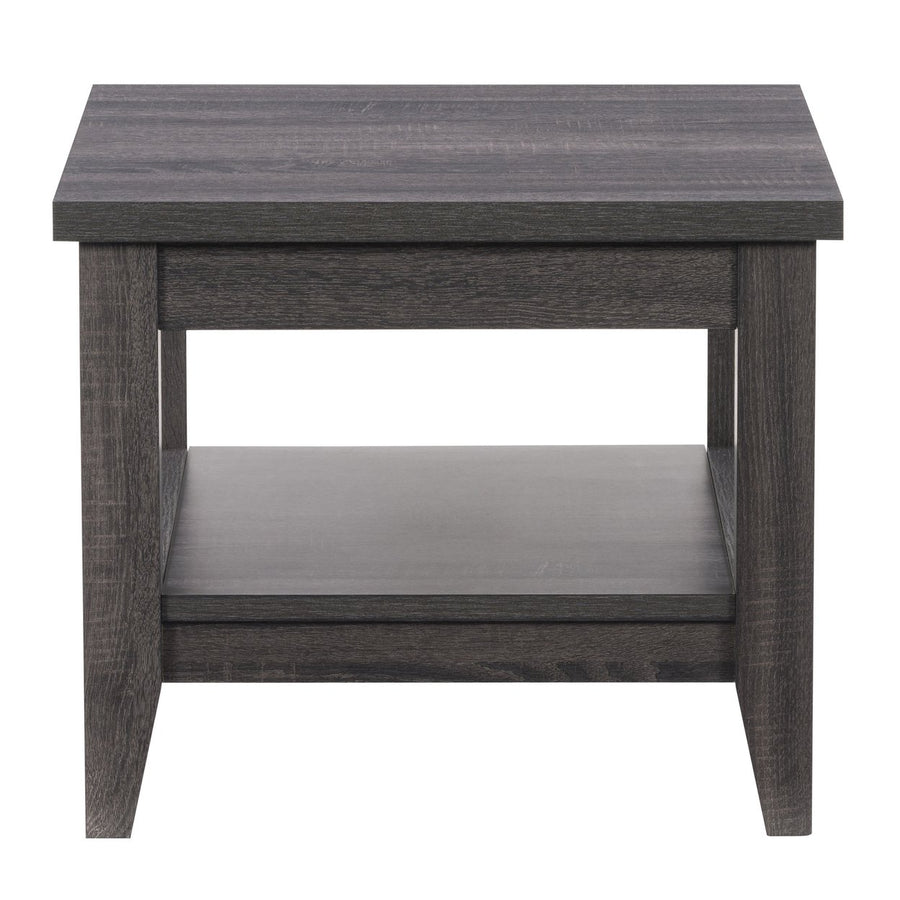 CorLiving Hollywood Dark Grey Side Table with Shelf Image 1