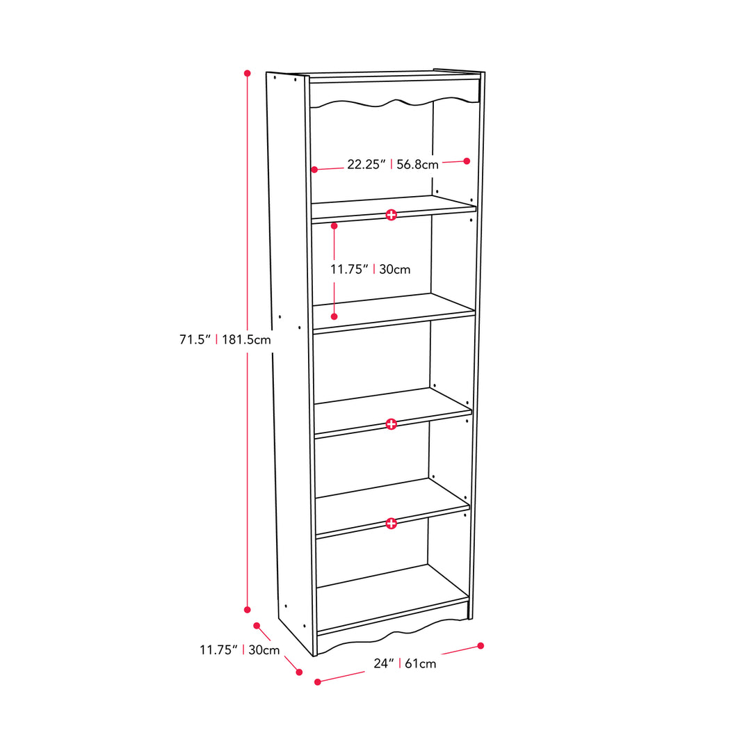 CorLiving Hawthorne 72" Tall Bookcase, in White Image 6