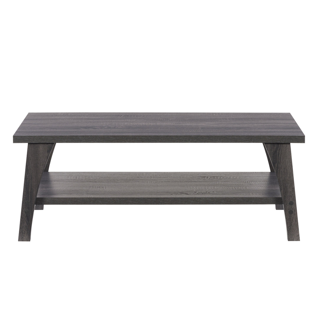 CorLiving Hollywood Dark Grey Coffee Table with Shelf Image 1