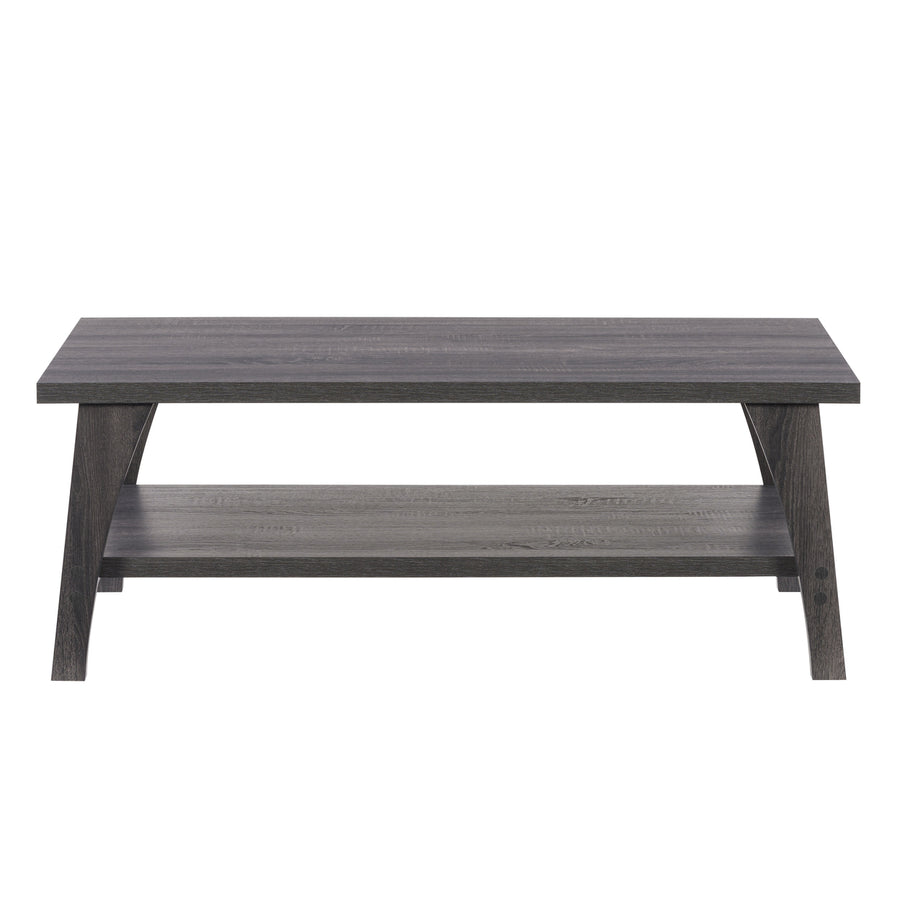 CorLiving Hollywood Dark Grey Coffee Table with Shelf Image 1