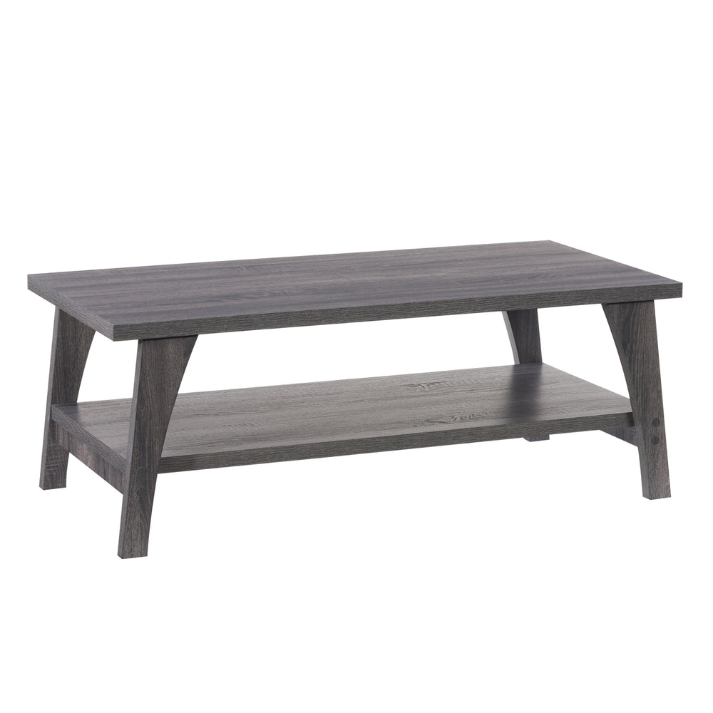 CorLiving Hollywood Dark Grey Coffee Table with Shelf Image 2