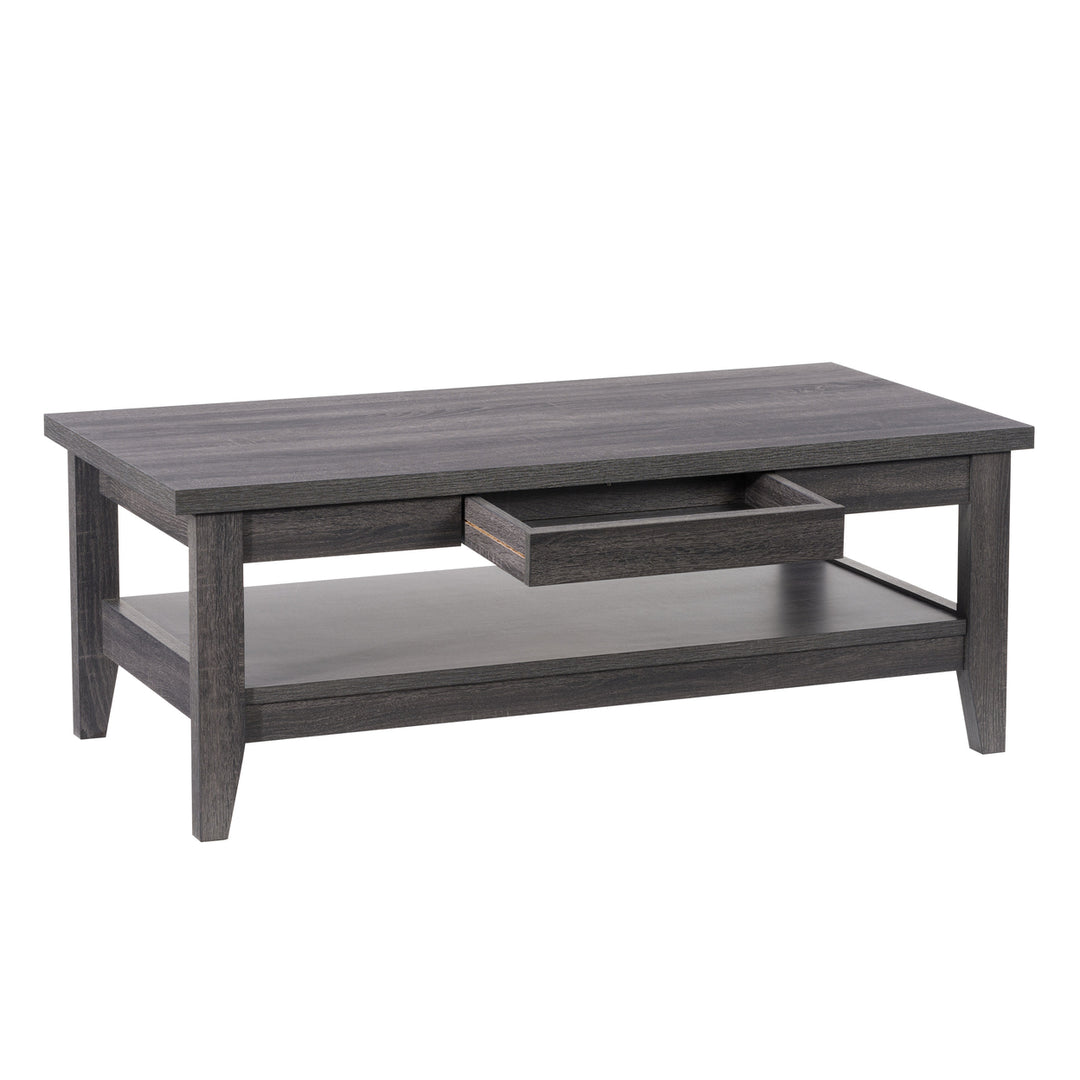 CorLiving Hollywood Dark Grey Coffee Table with Drawers Image 3