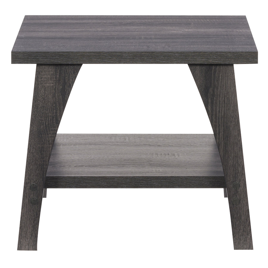 CorLiving Hollywood Dark Grey Side Table with Lower Shelf Image 1