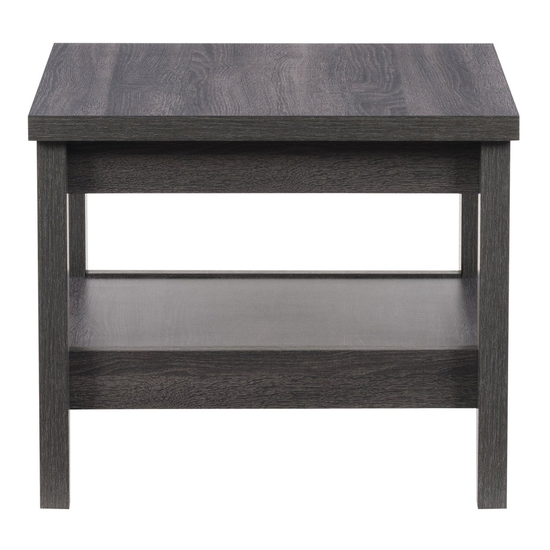 CorLiving Hollywood Dark Grey Side Table with Shelf Image 3