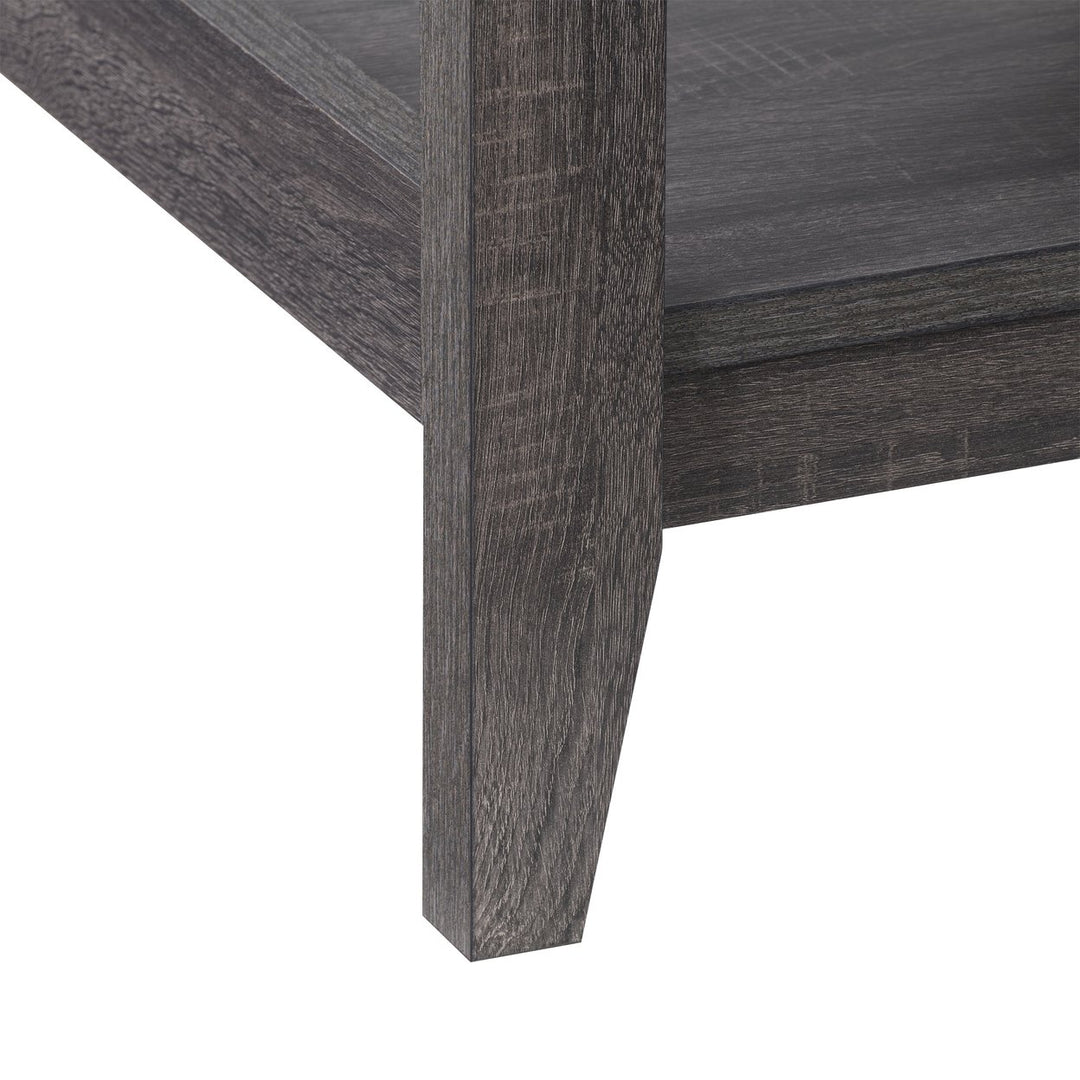 CorLiving Hollywood Dark Grey Side Table with Shelf Image 8