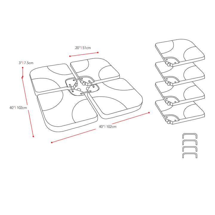 CorLiving Patio Umbrella Base Weights Image 2