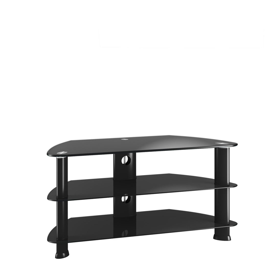 CorLiving Satin Black Glass TV Stand, for TVs up to 48" Image 3