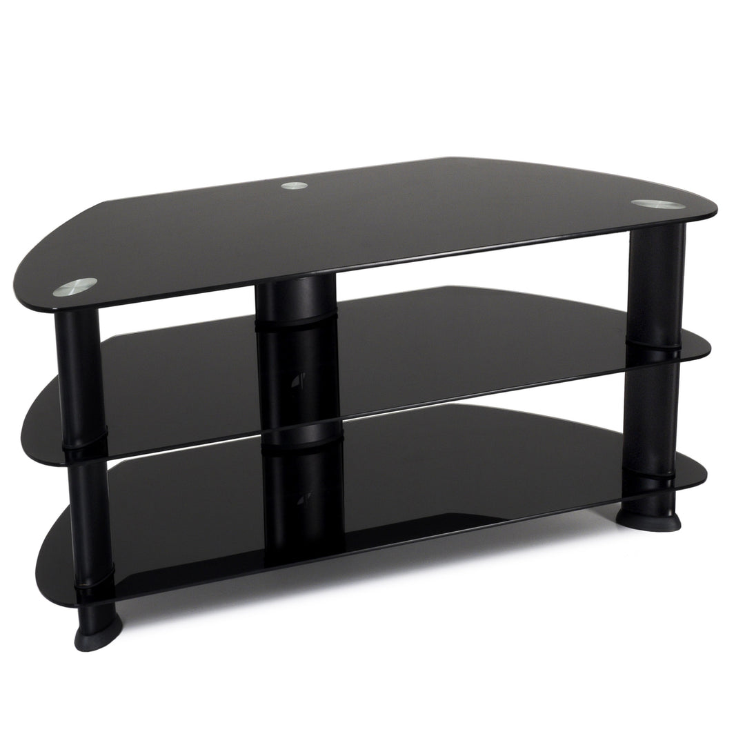 CorLiving Satin Black Glass TV Stand, for TVs up to 48" Image 5