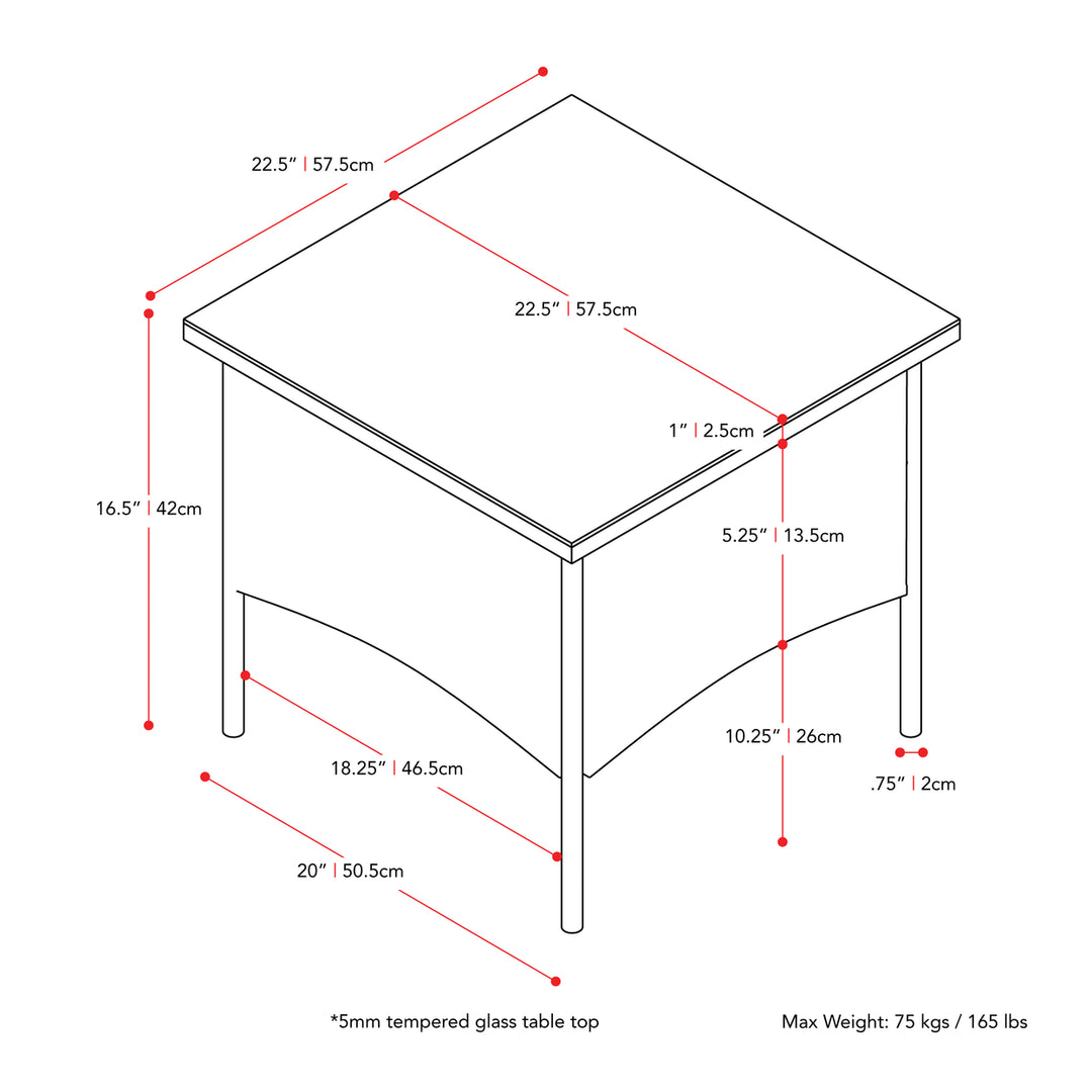 CorLiving Parksville Black Rattan Side Table Image 4