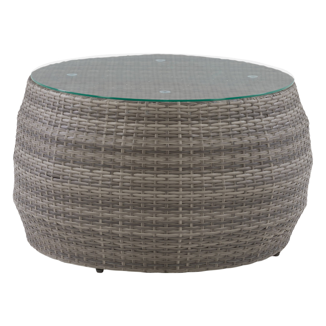 CorLiving Parksville Patio Round Coffee Table in Blended Grey Image 1