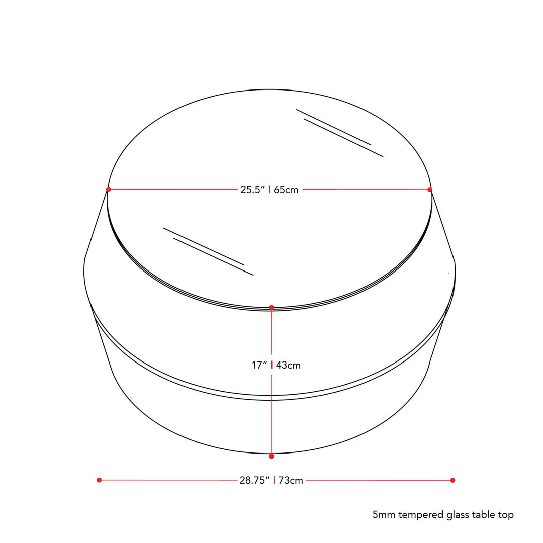 CorLiving Parksville Patio Round Coffee Table in Blended Grey Image 3